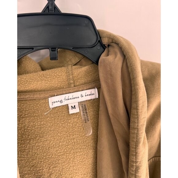 Young, Fabulous, and Broke Womens Drawstring Jacket Size Medium Mustard Yellow - Picture 2 of 7